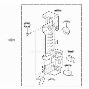 Latch Board Parts Diagram and Parts List for 79602 KWHESEG LG Range