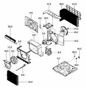 Air Handling/cycle Parts Diagram and Parts List for 58075180501  Kenmore Air Conditioner
