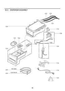 Dispenser Assembly Hot (Red) Diagram and Parts List for F14F1CDYP7 ASSEECI LG Washer
