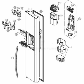 Freezer Door Diagram and Parts List for 51839 AWBCSE5 LG Refrigerator