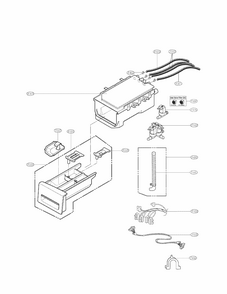 Dispenser Assembly Parts Diagram and Parts List for 79641172210  Kenmore Washer