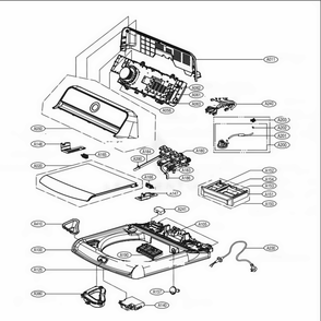 Top Cover Assembly Diagram and Parts List for 25667 ASSEECI LG Washer Dryer Combo