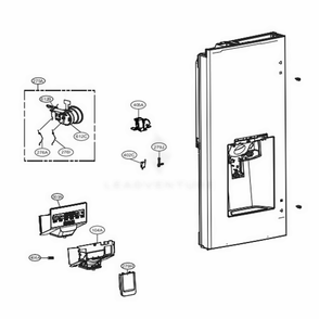 Dispenser Parts Diagram and Parts List for LMXS28596S ASTCNA1 LG Refrigerator