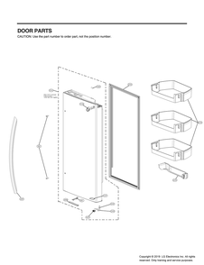 Door Parts 2 Diagram and Parts List for GR-L248MSRM ASTCNA0 LG Refrigerator