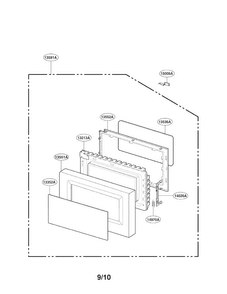 Door Parts Diagram and Parts List for LMAB1240ST01  LG Microwave