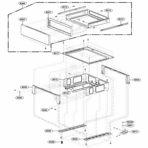 Drawer Parts Diagram and Parts List for LSB5682SW FW1LLCA LG Range