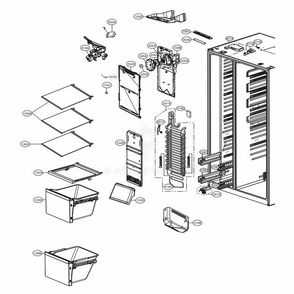 Freezer Compartment Diagram and Parts List for 51839 AWBCSE4 LG Refrigerator