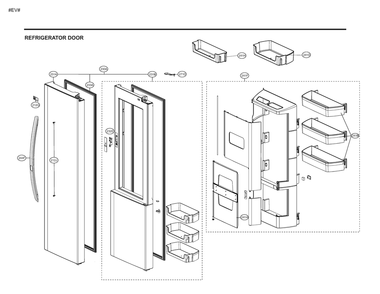 Refrigerator Door Diagram and Parts List for GM-J267NSBL ASTCSE0 LG Refrigerator