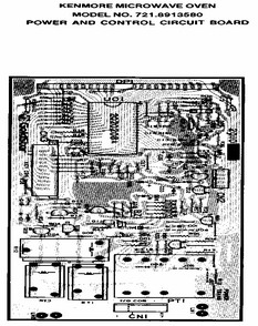 Power And Control Circuit Board Diagram and Parts List for 7218913580  Kenmore Microwave