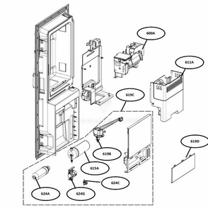Ice Water Part Diagram and Parts List for LRMXC1803S ASTCNA0 LG Refrigerator