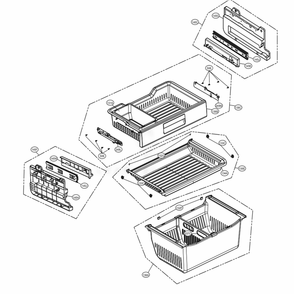 Freezer Parts Diagram and Parts List for LFXC24726S ASTCNA4 LG Refrigerator