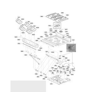 Cooktop Diagram and Parts List for LRG4115ST 00 LG Range