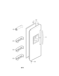 Freezer Door Parts Diagram and Parts List for LSC27921SB02  LG Refrigerator