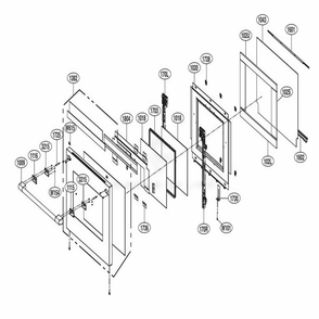 Door Parts Diagram and Parts List for SKSDR360SIS ASTLSGN LG Range