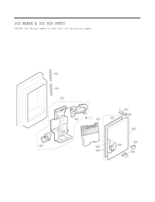 Ice Maker And Ice Bin Parts Diagram and Parts List for GC-L288NSJP ASTCNA4 LG Refrigerator