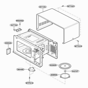 Oven Cavity Parts Diagram and Parts List for MS60BM MWEGSC LG Range