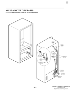 Valve And Water Tube Parts Diagram and Parts List for GR-L28ANSYX ASTCNA2 LG Refrigerator
