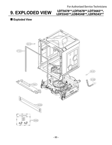 Exploded View Diagram and Parts List for DUA315HDL ABDEEUS LG Dishwasher