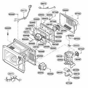 Interior Parts 1 Diagram and Parts List for JMC9158AAB ABKEJEN LG Wall Oven