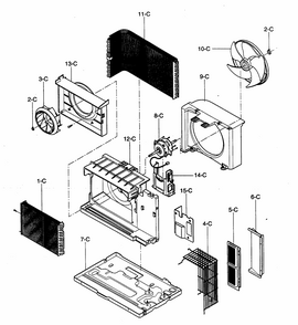Air Handling/cycle Parts Diagram and Parts List for 58075130500  Kenmore Air Conditioner