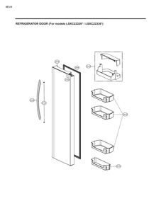 Refrigerator Door Diagram and Parts List for GM-L227NSBM ASTCNA0 LG Refrigerator