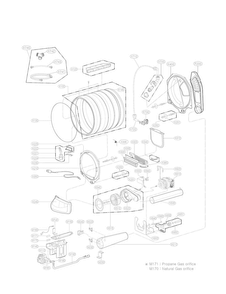 Drum Parts Diagram and Parts List for DLGY1702WE  LG Dryer