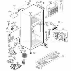 Case Parts Diagram and Parts List for 68032 ASWCSE3 LG Refrigerator
