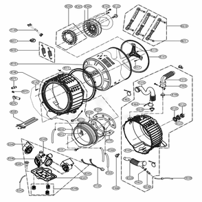 Drum And Tub Assembly Diagram and Parts List for WM4270HVA ASSEPUS LG Washer