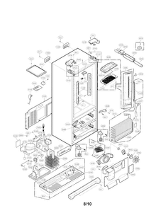 Case Parts Diagram and Parts List for LMX25981SB 02 LG Refrigerator