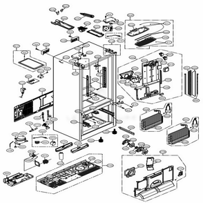 Case Parts Diagram and Parts List for LFX31925ST ASTCNA6 LG Refrigerator