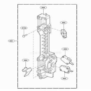 Latch Board Parts Diagram and Parts List for LMV1813ST CSBELGA LG Microwave