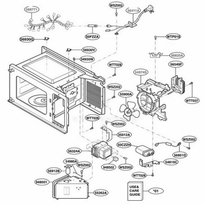 Interior Parts 1 Diagram and Parts List for JES1656SJ CSTEGEU LG Range