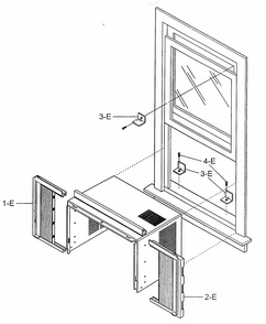 Cabinet Parts Diagram and Parts List for 58072053100  Kenmore Air Conditioner