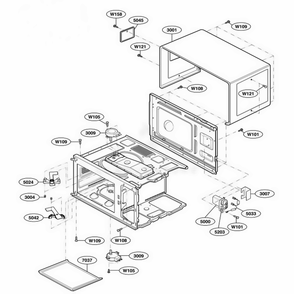 Oven Cavity Parts Diagram and Parts List for RFS518S ASTQAMA LG Range