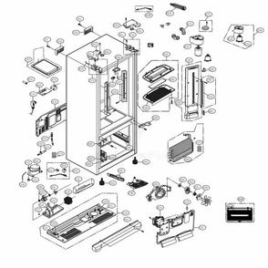 Case Parts Diagram and Parts List for LFXS24626S ASTCNA0 LG Refrigerator