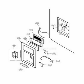 Dispenser Parts Diagram and Parts List for 78723 AST3SEF LG Refrigerator
