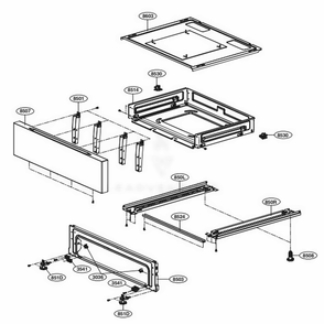 Drawer Parts Diagram and Parts List for LREL6321S FSTLLGA LG Wall Oven