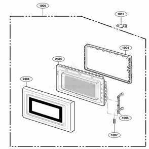 Door Parts Diagram and Parts List for LD10D2 AGREAMA LG Range