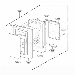 Controller Parts Diagram and Parts List for 62752 AWHESEA LG Microwave