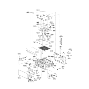 Upper Cavity Diagram and Parts List for LDE3037ST 00 LG Range