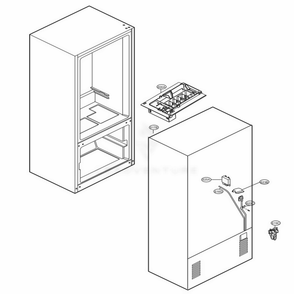 Ice Maker Parts Diagram and Parts List for LFDS22520S ASTCNA1 LG Refrigerator