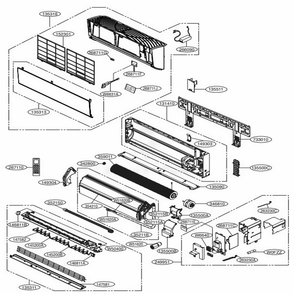 Main Diagram and Parts List for LMAN187HVT EMBAEUS LG Air Conditioner