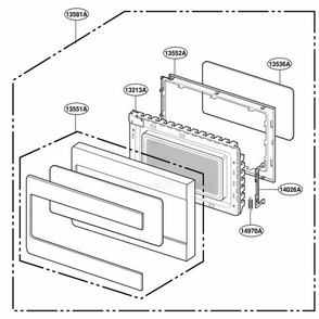 Door Parts Diagram and Parts List for LSRM205ST CSBEVKG LG Range