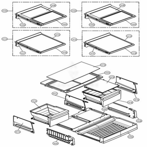 Refrigerator Parts Diagram and Parts List for 74015 ANSCSE1 LG Refrigerator