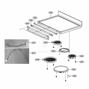 Cooktop Parts Diagram and Parts List for LRE4215ST ASTLLGA LG Range