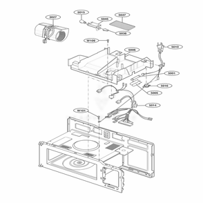 Interior Parts 2 Diagram and Parts List for MH6141XKQ AW2EWRP LG Wall Oven