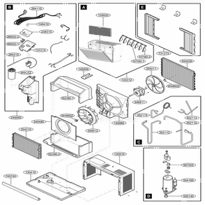 Main Diagram and Parts List for GL5004 AWYALOW LG Air Conditioner