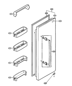 Refrigeror Door Diagram and Parts List for LSC26905TT 00 LG Refrigerator