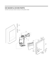 Ice Maker And Ice Bin Parts Diagram and Parts List for GC-L288NMXM AMTCNA2 LG Refrigerator
