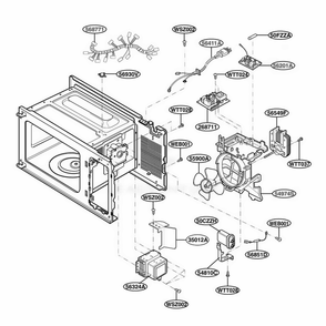 Oven Cavity Parts Diagram and Parts List for TM9040W CW1EGSE LG Range